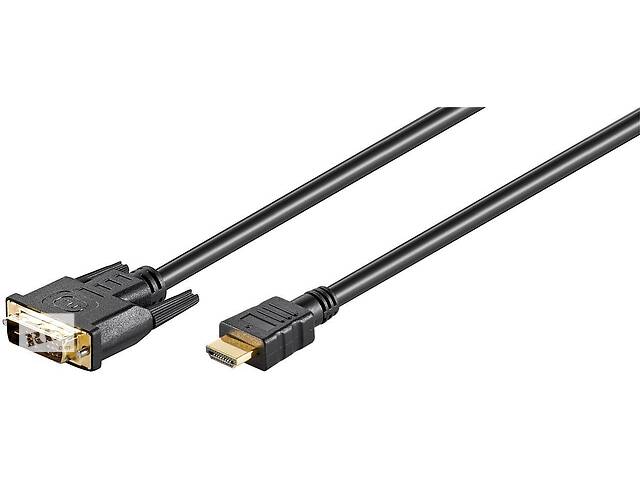 Кабель монітора-адаптер Goobay HDMI-DVI M/M 10.0m 18+1 D=7.0mm Moulded Gold чорний (75.03.3892)