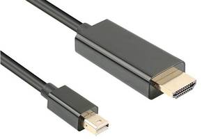 Кабель монітора-адаптер Gutbay DisplayPort mini-HDMI M/M (HDMIекран) 2.0m v1.1 1080p D=5.0mm Gold чорний (78.01.2831)