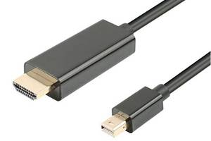 Кабель монітора-адаптер Lucom DisplayPort mini-HDMI M/M (HDMIекран) 2.0m v1.1 1080p D=5.0mm Gold чорний (25.02.5009)