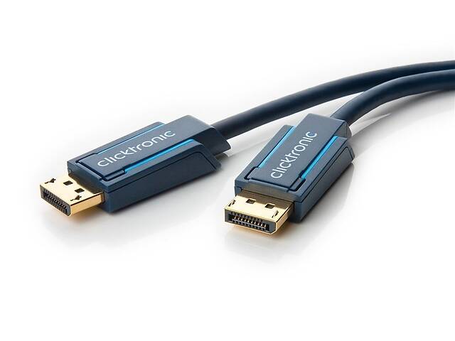 Кабель монітора-сигнальний ClickTronic DisplayPort M/M 10.0m Casual 4K@60Hz D=6.0mm 112xWires синій (75.07.0715)