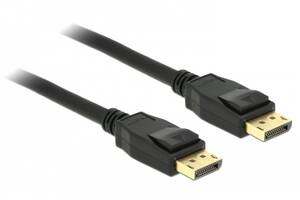 Кабель монітора-сигнальний Delock DisplayPort M/M 1.5m v1.2 4K@60Hz 19p D=7.3mm Gold Cu чорний (70.08.5508)