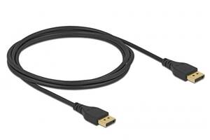 Кабель монітора-сигнальний Delock DisplayPort M/M 2.0m v1.4 8K@60Hz 19pin D=7.5mm Sert. чорний (70.08.5910)