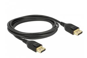 Кабель монітора-сигнальний Delock DisplayPort M/M 2.0m v1.4 8K@60Hz 19pin D=4.5mm Sert. чорний (70.08.5660)