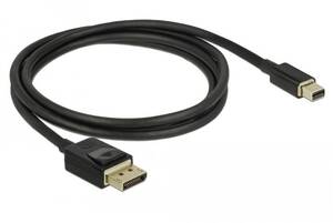 Кабель монітора-сигнальний Delock DisplayPort-mini M/M 1.0m v1.4 8K@60Hz 19pin D=4.5mm Cu чорний (70.08.4927)