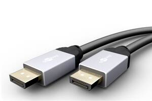Кабель монітора-сигнальний Goobay DisplayPort M/M 3.0m v1.2 4K@60Hz 19p Metal Gold Plus чорний (75.07.2188)