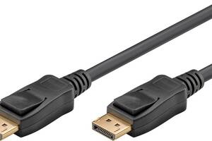 Кабель монітора-сигнальний Goobay DisplayPort M/M 3.0m v1.4 8K@30Hz 19p D=6.0mm 2xS Cu чорний (75.05.5483)