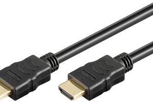 Кабель монітора-сигнальний Goobay HDMI M/M 15.0m HS+HEC+ARC 4K@30Hz v1.4 Gold чорний (75.03.1897)