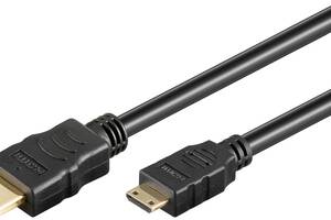 Кабель монітора-сигнальний Goobay HDMI-mini M/M 5.0m HS+HEC D=6.0mm 4K 3D Gold чорний (75.03.4310)