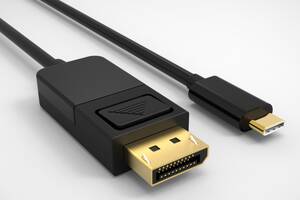 Кабель монітора-сигнальний Lucom USB Type-C-DisplayPort M/M 1.0m (DP-alt-Mode) v1.2 4K@60Hz Cu чорний (25.02.5063)