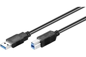 Кабель принтера Goobay USB3.0 A-B M/M 3.0m 2xShielded AWG28 Cu UL-Certif. чорний (75.09.5654)