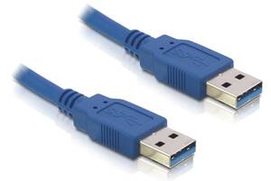 Кабель пристроїв Delock USB3.0 A M/M 1.0m AWG24+28 D=5.5mm Cu синій (70.08.2534)