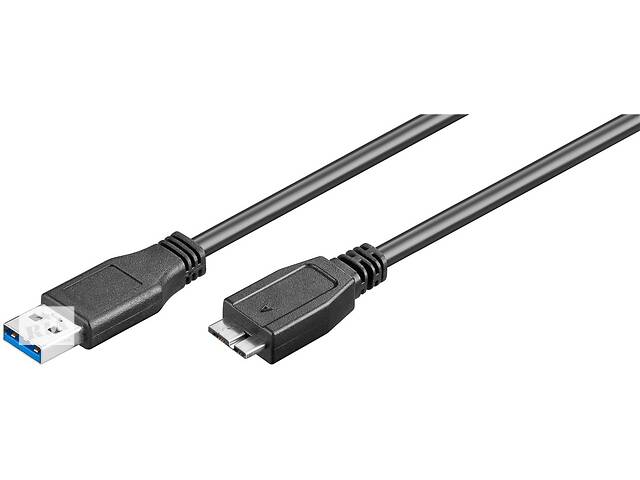 Кабель пристроїв Delock USB3.0 A-microB M/M 5.0m AWG24+28 D=5.5mm Gold Cu чорний (70.08.5076)