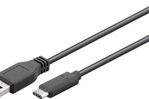 Кабель пристроїв Goobay USB Type-C-3.0A M/M 1.0m (USB3.0) 3xShield AWG28 D=4.0mm чорний (75.06.7890)