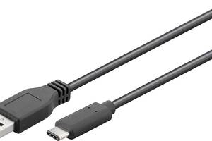Кабель пристроїв Goobay USB Type-C-3.0A M/M 2.0m (USB3.0) 3xS AWG28 D=4.0mm Cu чорний (75.07.1221)