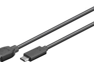 Кабель пристроїв Goobay USB Type-C-3.0microB M/M 1.0m (USB3.0) 2xShielded AWG26+28 Cu чорний (75.04.4766)