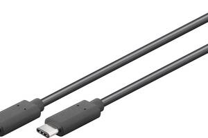 Кабель пристроїв Goobay USB Type-C M/M 1.0m (USB3.0) 2xShielded D=3.8mm Cu чорний (75.04.4773)