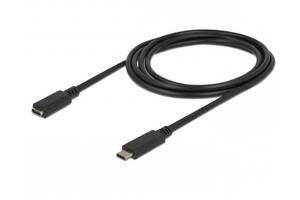 Кабель пристроїв-подовжувач Delock USB Type-C M/F (USB3.0) 2.0m 3A AWG24+32 чорний (70.08.5542)