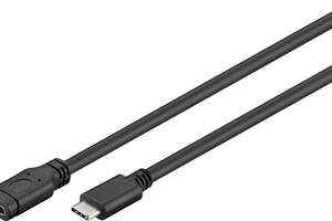 Кабель пристроїв-подовжувач Goobay USB Type-C M/F (USB3.0) 1.0m 3A чорний (75.04.5393)