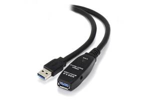 Кабель пристроїв-подовжувач Gutbay USB3.0 A M/F (Active) 5.0m AWG22+28 D=6.0mm (каскад 2x) чорний (78.01.2837)