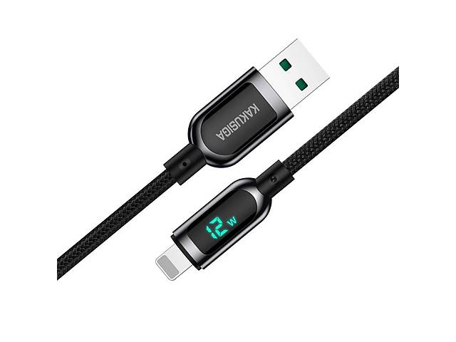 Кабель синхронизации Kakusiga KSC-599 Save Series USB - Lightning с дисплеем 5А 1.2 м Black