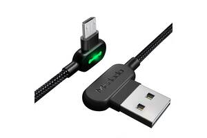 Кабель USB Micro USB Mcdodo с двусторонним USB разъемом LED индикацией 1.2 м Черный (10066)