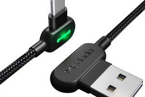 Кабель USB Type-C Mcdodo с двусторонним USB разъемом LED индикацией для зарядки и передачи данных 1.2 м Черный (20036)