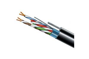 Кабель витая пара ЗЗЦМ FTP PE 4х2х0.5 24 AWG + S.M. cat.5e (FTP медь наружный с несущим тросом) бухта 500м