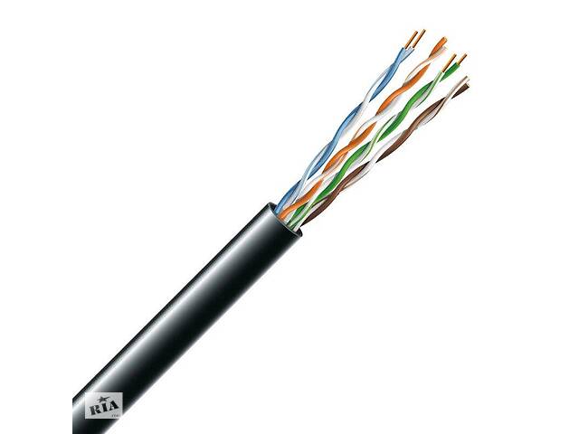 Кабель витая пара ЗЗЦМ UTP PE 4х2х0.5 24 AWG cat.5e (UTP медь наружный) бухта 305 м черный