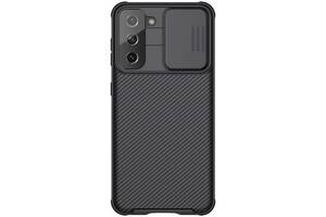 Карбоновая накладка Nillkin Camshield шторка на камеру для Samsung Galaxy S21 Черный / Black 1097617