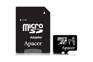 Карта памяти Apacer microSDXC 64GB UHS-1 Class 10 + SD-adapter (AP64GMCSX10U1-R) (Код товара:13628)