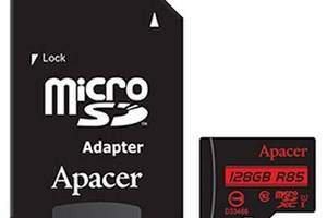 Карта памяти Apacer microSDXC UHS-I 85R 128GB сlass10 + SD адаптер