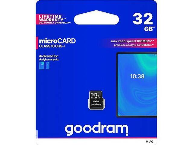 Карта памяти Goodram microSDHC 32GB UHS-I class 10 (M1A0-0320R12)