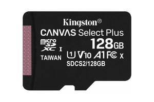 Карта памяти Kingston 128GB microSDXC Canvas Select Plus 100R A1 C10