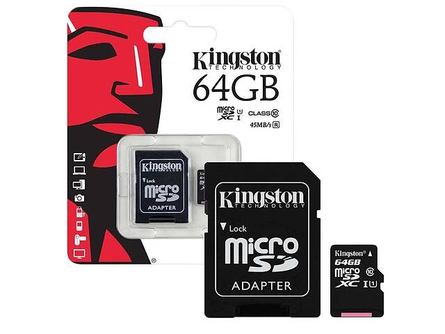 Карта пам'яті Kingston 64Gb micro SD Class 10