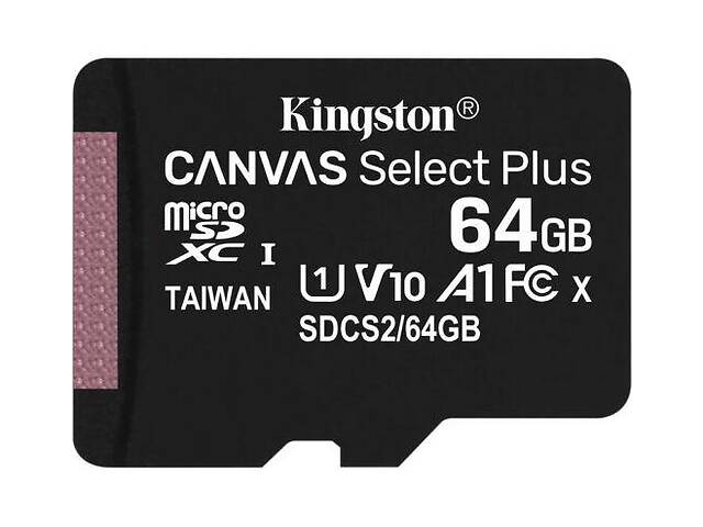 Карта памяти Kingston 64GB microSDXC Canvas Select Plus 100R A1 C10 microSDXC Canvas Select Plus 100R A1 C10