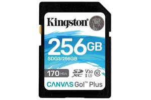 Карта памяти Kingston SDXC 256GB Canvas Go! Plus Class 10 UHS-I U3 V30 (SDG3/256GB) (6570974)