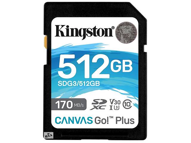 Карта памяти Kingston SDXC 512GB Canvas Go! Plus Class 10 UHS-I U3 V30 (SDG3/512GB) (6570981)