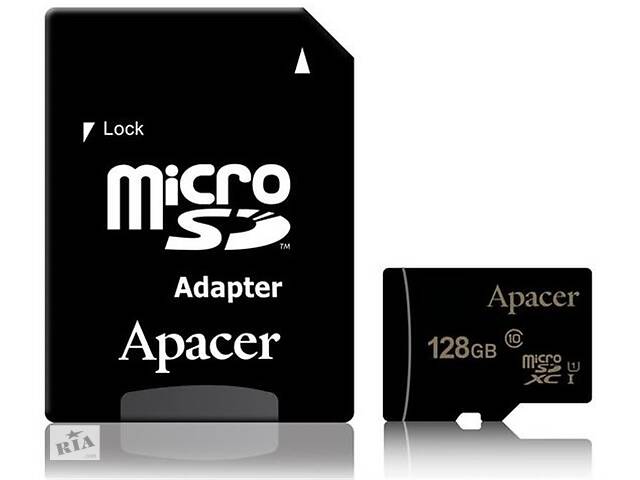 Карта памяти MicroSDXC 128GB UHS-I Class 10 Apacer + SD adapter (AP128GMCSX10U1-R)