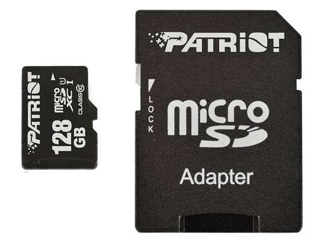 Карта памяти MicroSDXC 128GB UHS-I Class 10 Patriot LX + SD-adapter (PSF128GMCSDXC10)