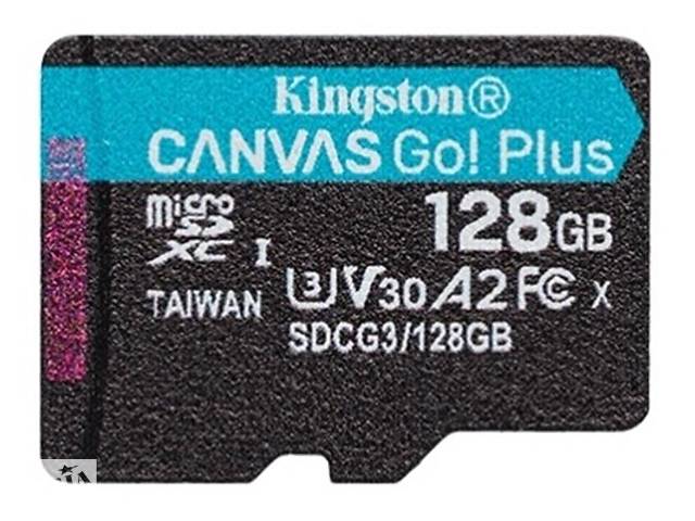 Карта памяти MicroSDXC 128GB UHS-I/U3 Class 10 Kingston Canvas Go! Plus R170/W90MB/s (SDCG3/128GBSP)