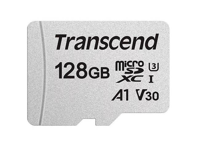 Карта памяти MicroSDXC 128GB UHS-I/U3 Class 10 Transcend 300S A1 + SD-adapter (TS128GUSD300S-A)