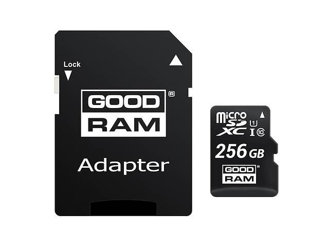 Карта памяти MicroSDXC 256GB UHS-I Class 10 Goodram + SD-adapter (M1AA-2560R12)