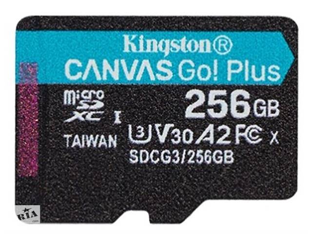 Карта памяти MicroSDXC 256GB UHS-I/U3 Class 10 Kingston Canvas Go! Plus R170/W90MB/s (SDCG3/256GBSP)