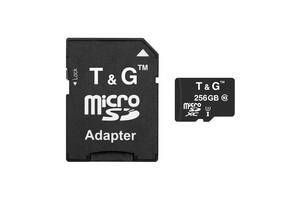 Карта памяти MicroSDXC 256GB UHS-I U3 Class 10 T&G + SD-adapter (TG-256GBSD10U3-01)