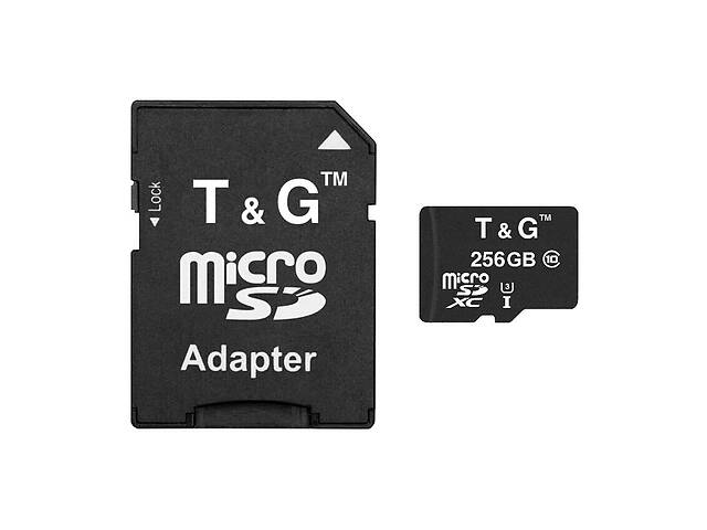 Карта памяти MicroSDXC 256GB UHS-I U3 Class 10 T&G + SD-adapter (TG-256GBSD10U3-01)