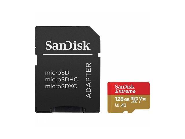 Карта памяти SANDISK 128GB microSDXC class 10 A2 V30 UHS-I U3 Extreme (SDSQXA1-128G-GN6AA)