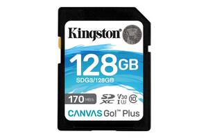 Карта памяти SDXC 128GB UHS-I/U3 Class 10 Kingston Canvas Go! Plus R170/W90MB/s (SDG3/128GB)