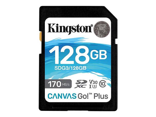 Карта памяти SDXC 128GB UHS-I/U3 Class 10 Kingston Canvas Go! Plus R170/W90MB/s (SDG3/128GB)