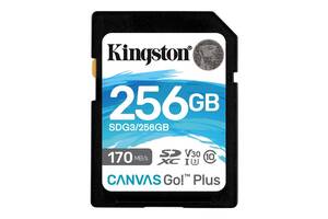 Карта памяти SDXC 256GB UHS-I/U3 Class 10 Kingston Canvas Go! Plus R170/W90MB/s (SDG3/256GB)