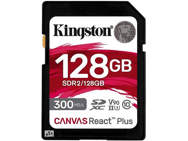 Kingston Карта пам'яті 128GB SDXC C10 UHS-II U3 R300/W260MB/s